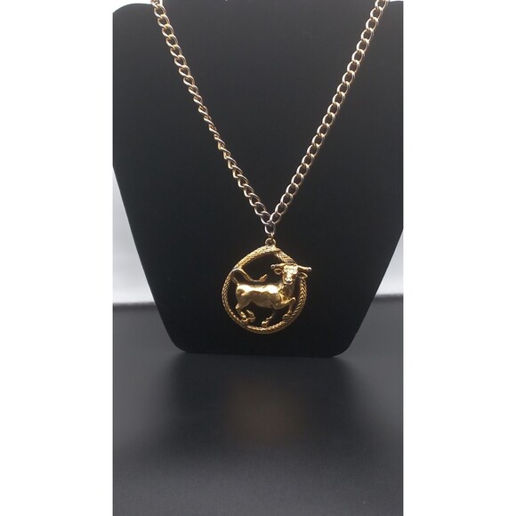 Signed Tortolani Taurus the Bull Zodiac Pendant Necklace April/May - Picture 2 of 12